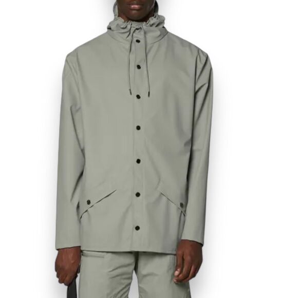 RAINS Other - RAINS Jacket Men’s L Cement, Hood Waterproof Windproof 12010